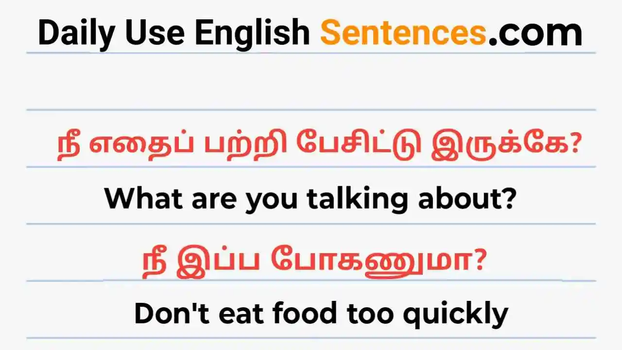 daily use English sentences with Tamil meaning