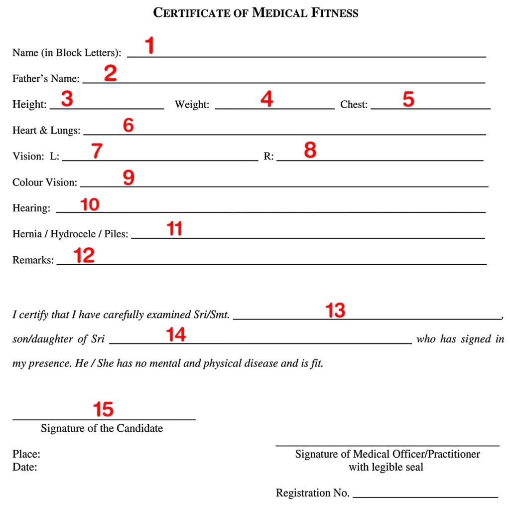 medical fitness certificate for students