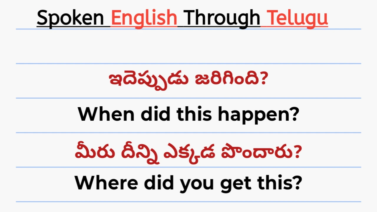 learn spoken english in telugu