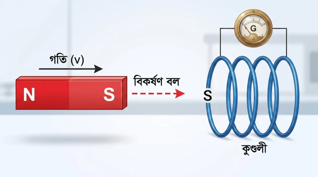 লেঞ্জের সূত্র শক্তির সংরক্ষণ সূত্র মেনে চলে – যুক্তি